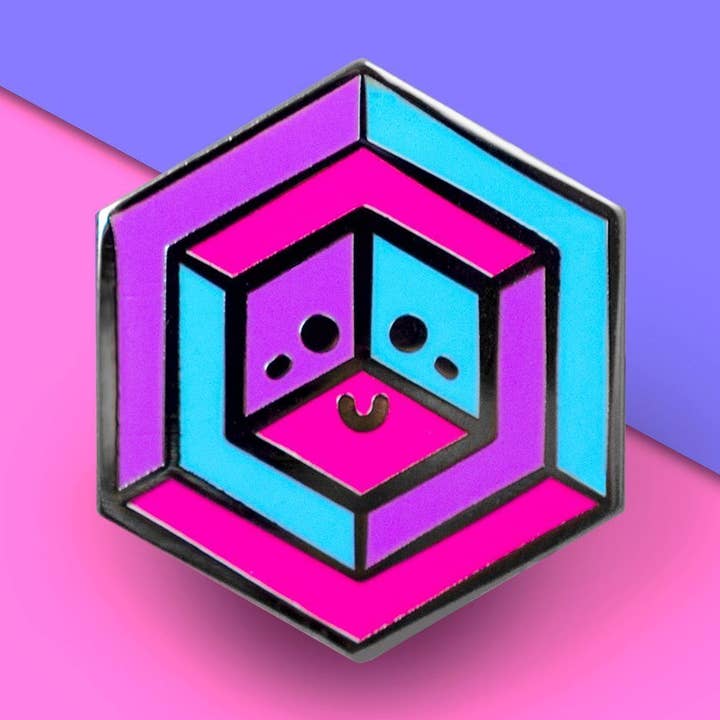 Androgyny Flag - Proud Cube Pin for wholesale by Proud Zebra