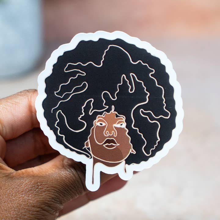 Pounded Yam Productions – Adesivo por atacado – Autocolantes de Linha Única Mulheres Negras: Afro1