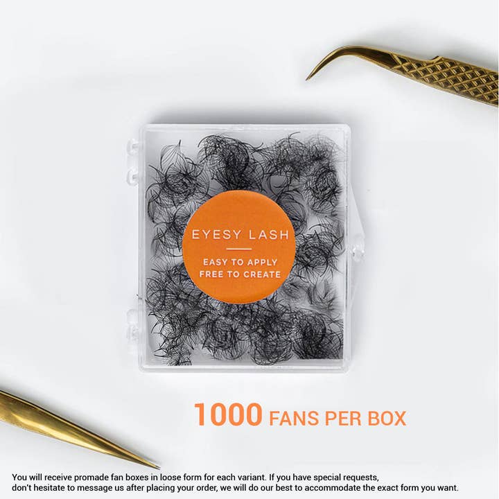 Eyesy Lash - Wholesale False/Fake Eyelashes - Premade fans 5D | ¢1.28 /fan | 0.07 | 1000 Handmade fans