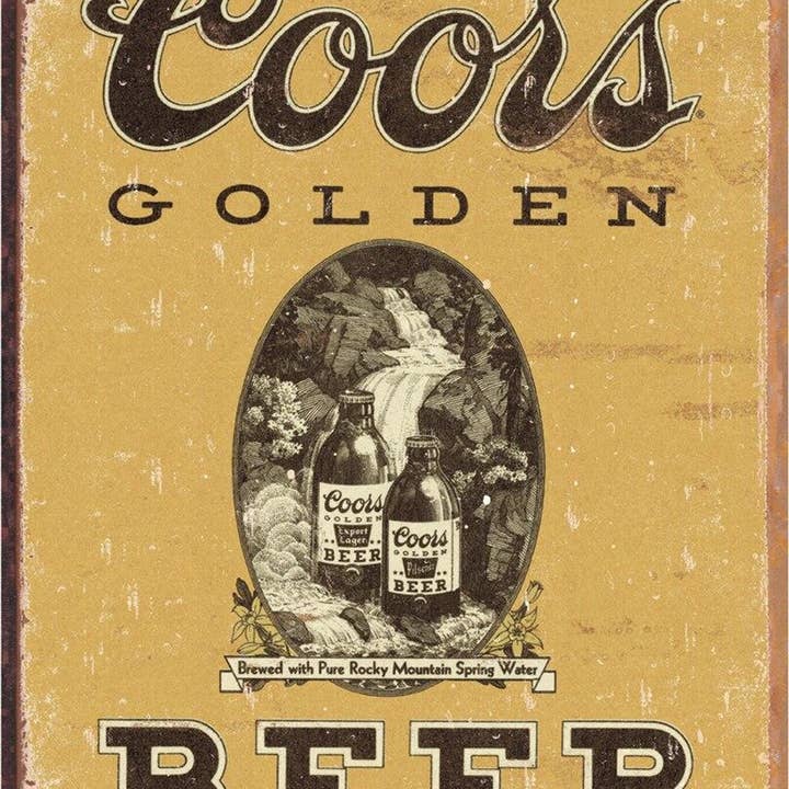 Coors Golden Beer Tin Sign for wholesale by Cow Crack Wholesale