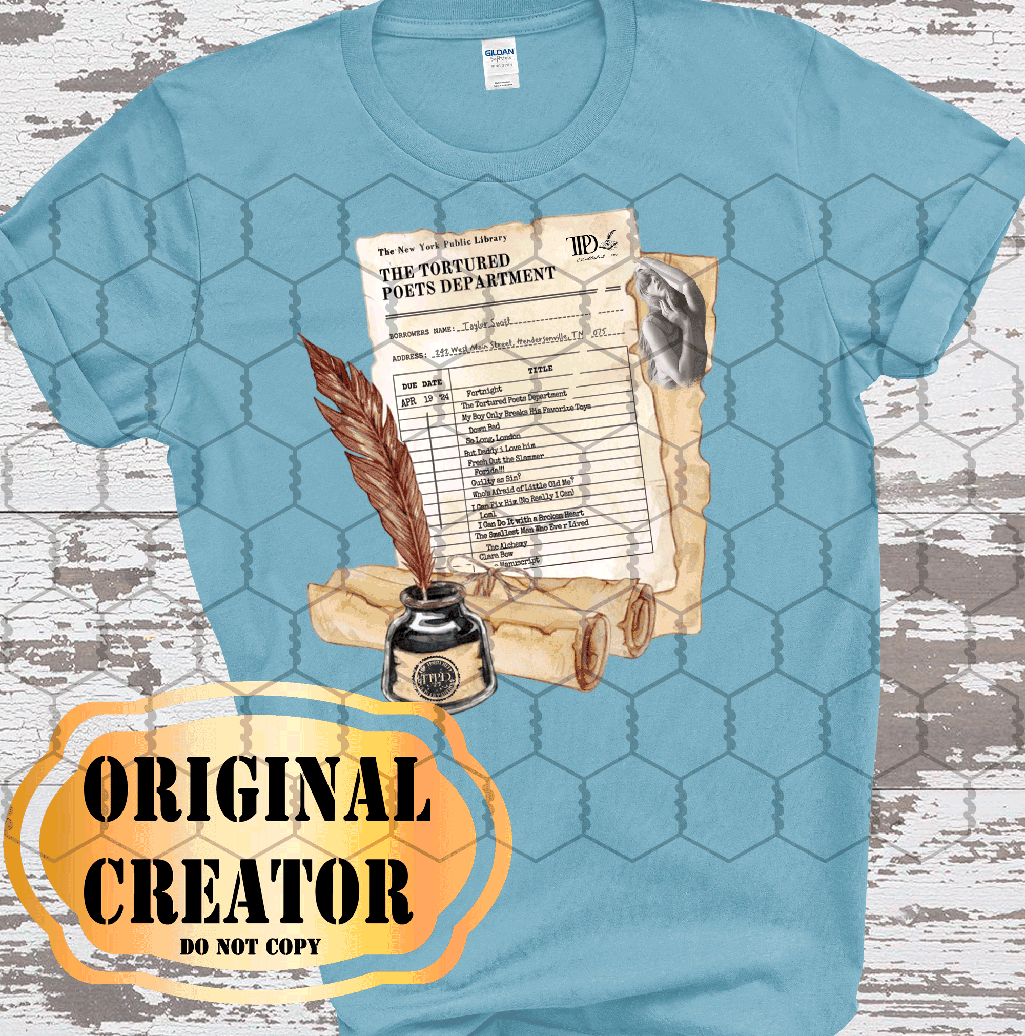 A Blessed Texas Mess Boutique - Wholesale T-Shirt (Graphic) - Women's - Tortured Poets Dept 2024 Taylor Swift Music Inspired Swiftie8