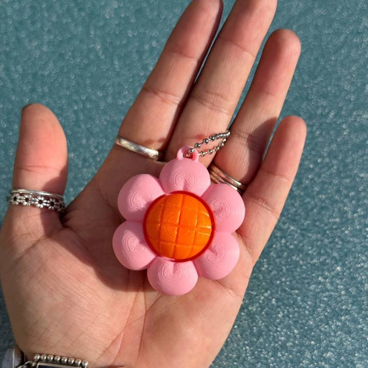 The Kitschy Cactus - Wholesale Fidget Toy - Kids - Pink Flower Fidget Clicker1