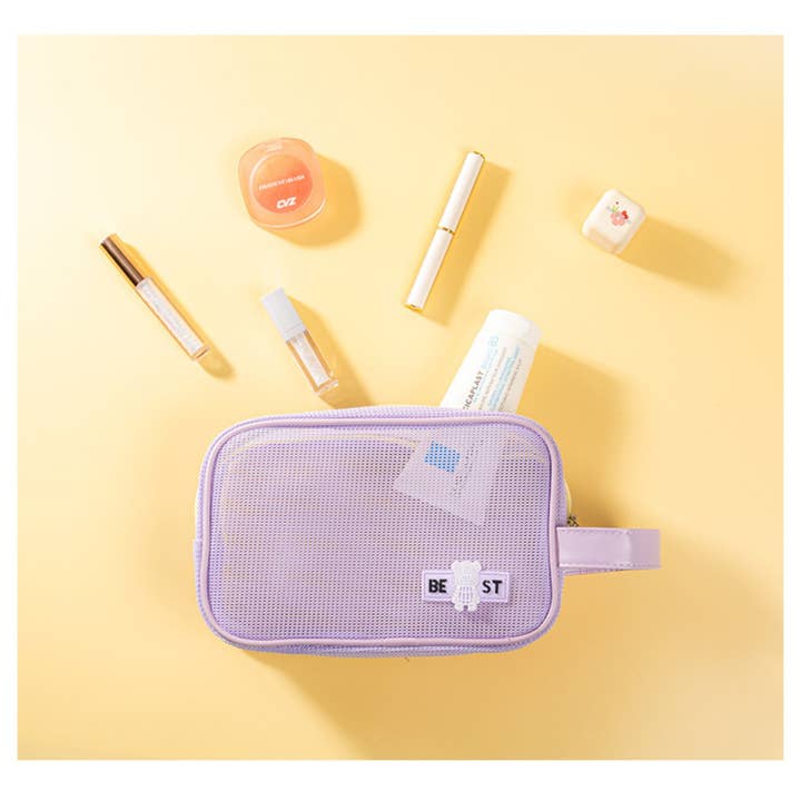 wandf - Venta al por mayor Neceser - Mujer - Bolsa de aseo de malla portátil para vacaciones, viaje a la playa, ligera.6