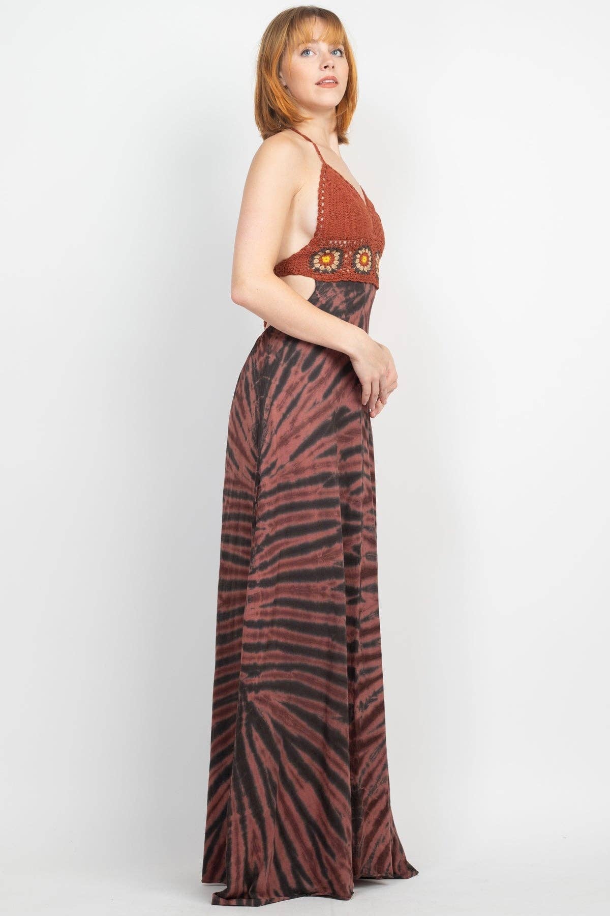 Lakhays Collection Inc. - Vendita all'ingrosso Vestito - Donna - Maxi abito tiedye all'uncinetto2