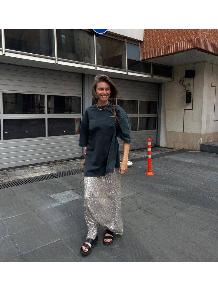 Sweetkama - Wholesale Skirt – Women’s - Ladies Sparkle Glitter Sequin Maxi Skirt LH061040