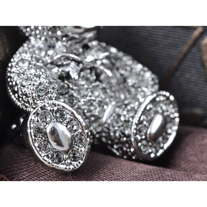 AK Brand - Wholesale Brooch - Valentine Silver Teddy Bear Stuffed Animal Lapel Brooch Pin4