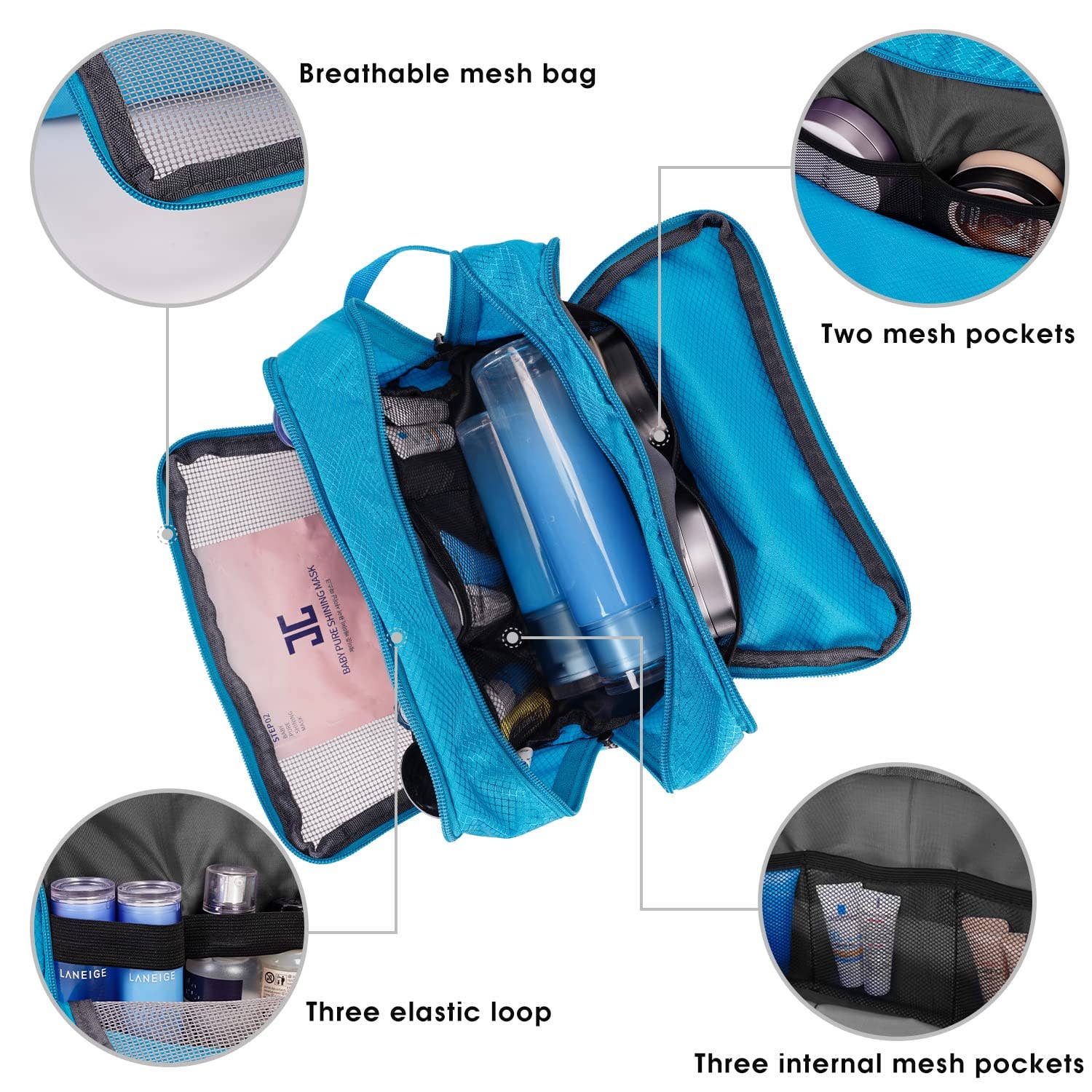 wandf - Wholesale Toiletry Bag - Unisex - Toiletry Bag Hanging Dopp Kit Water Resistant Shaving Bag56