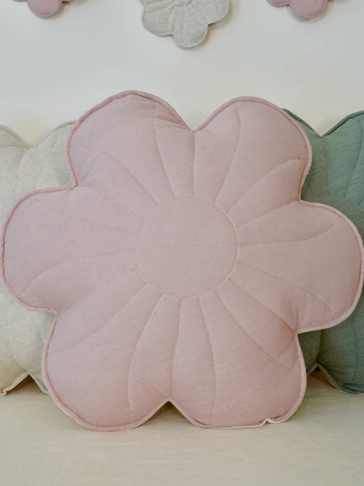 Linen bloom pillow "Powder rose" for wholesale by Moi Mili