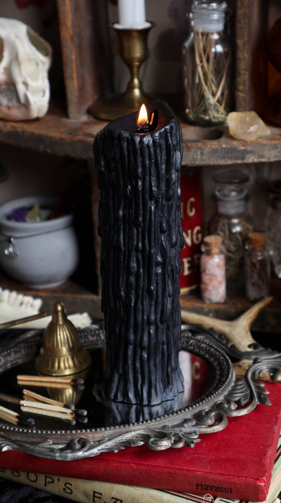 Drop Dead Candles – wholesale Pillar candle – Drip Pillar Candle / Black Tall Witchy Drip Pillar8