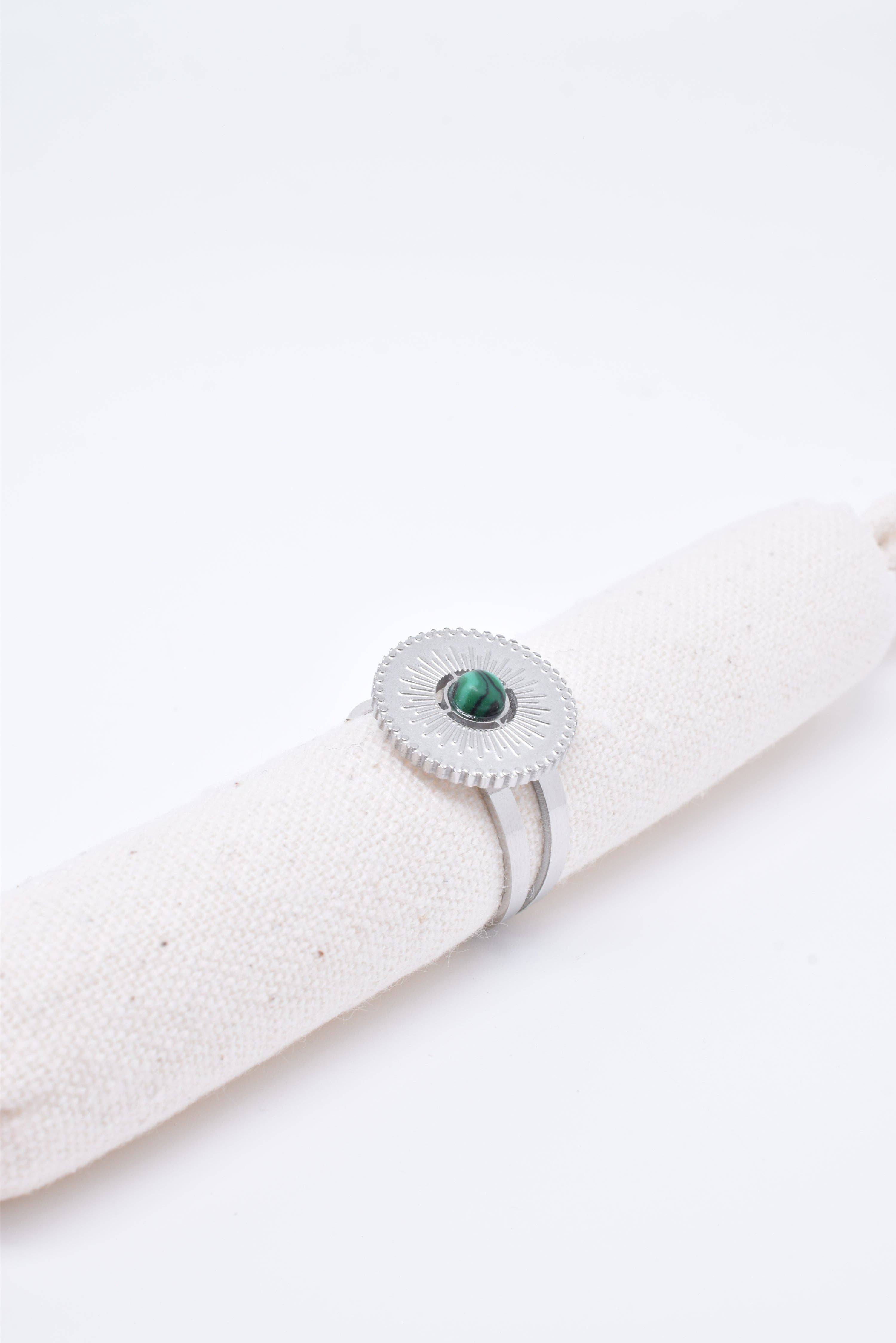 Kapyco - Vente Solitaire - Bague Chloé en acier inoxydable argenté4