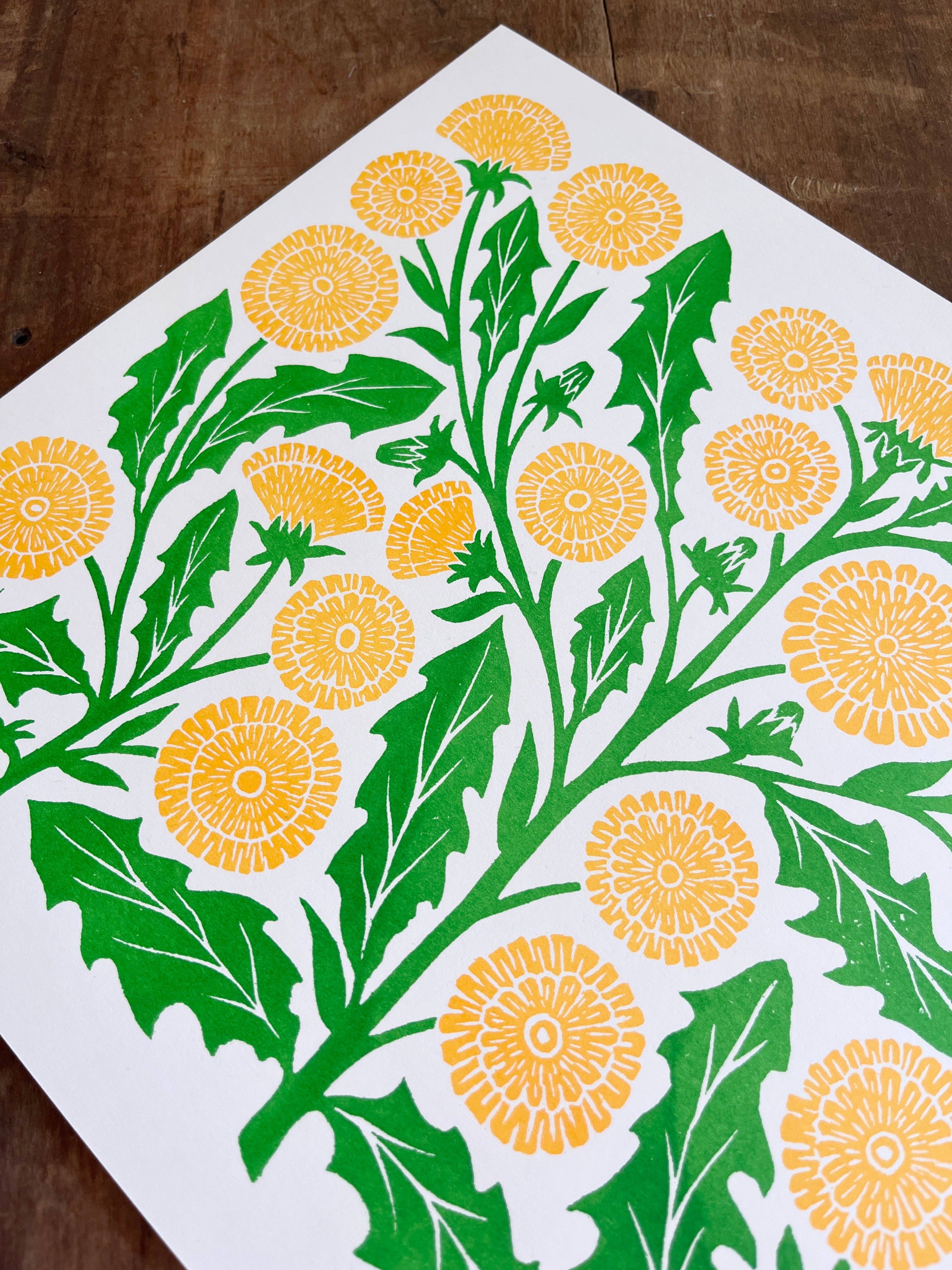 Katharine Watson - Wholesale Art Print - Garden Series: Dandelion Risograph Print4