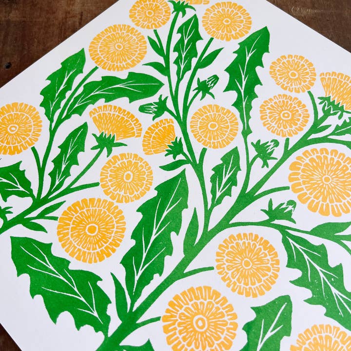 Katharine Watson - Wholesale Art Print - Garden Series: Dandelion Risograph Print4