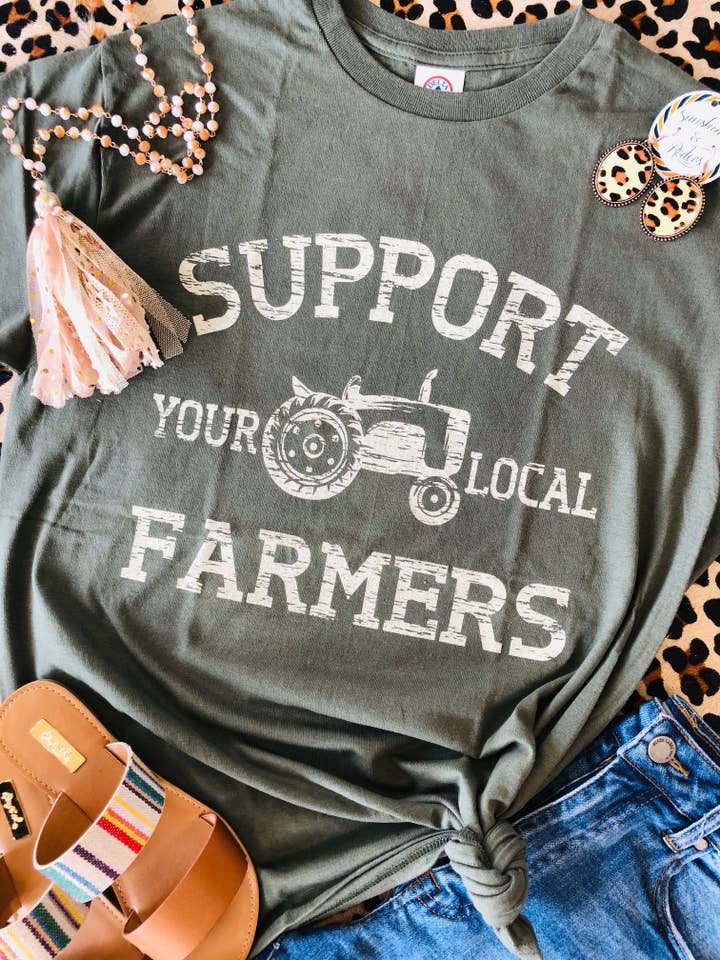 P&PD Wholesale - Wholesale Screen Printed T-Shirt - Women's - Support Local Farmers Tee
