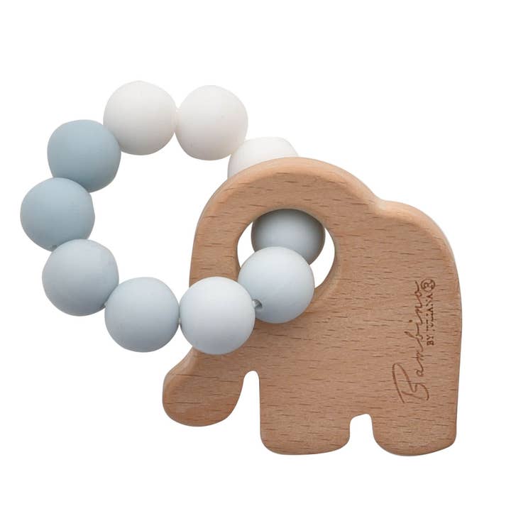 Bambino Elephant Teething Toy Blue for wholesale by WIDDOP and Co.