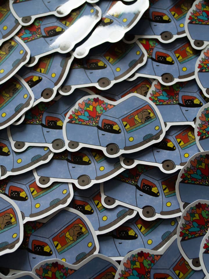 Aufkleber "Ladung Liebe" - niedliche Tieraufkleber für den Großhandel von Grisbleu