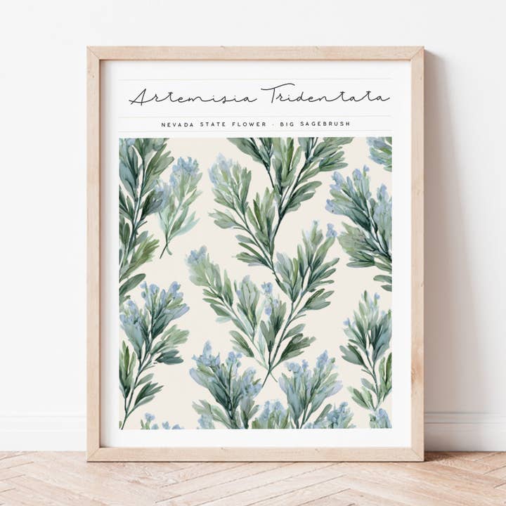 Arte del fiore statale del Nevada per la vendita all'ingrosso da parte di Backstory Map Co.