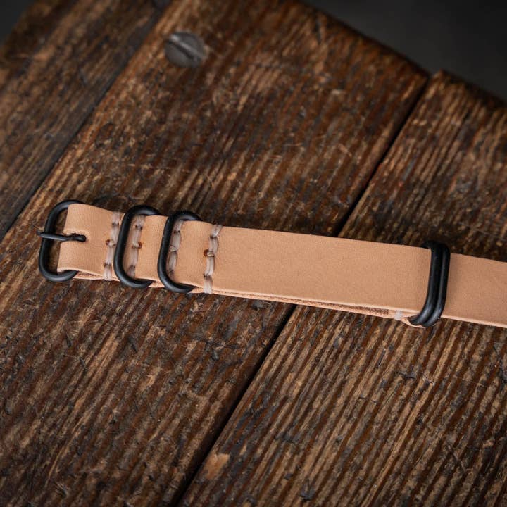 Craft and Lore - Vente Bracelet de montre – unisexe - Bracelet de montre en cuir N.A.T.O. naturel9