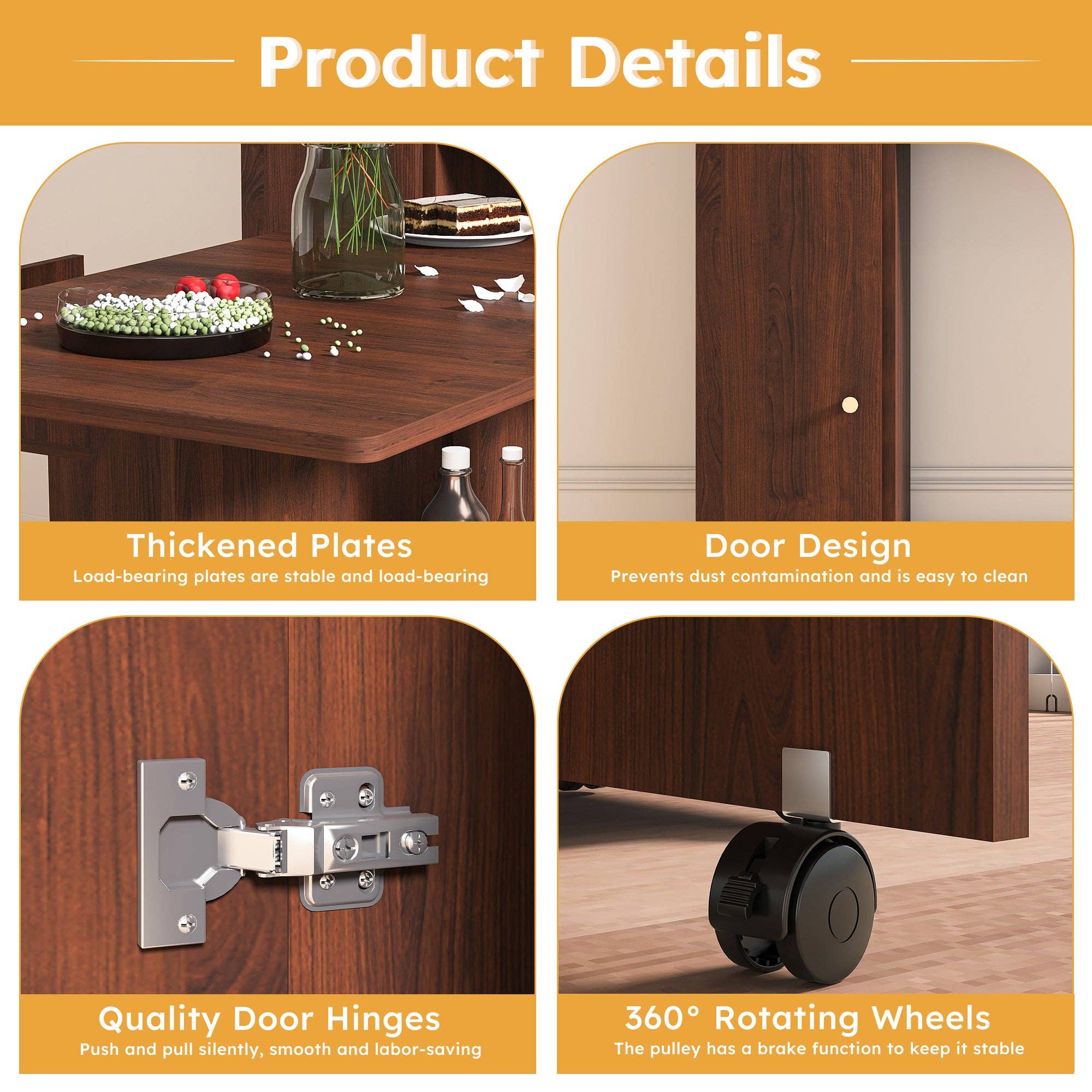 39F Inc. - Wholesale Sideboard - Folding Dining Table with Wall Storage and Power Socket4