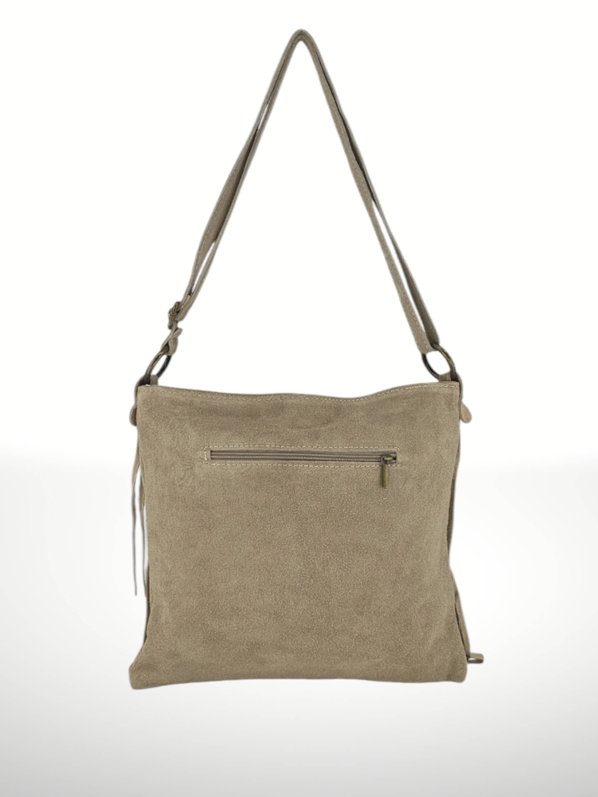 ITALIAN'S LEATHER - Wholesale Crossbodytas - Dames - Suède leren tas Cascade met franjes21