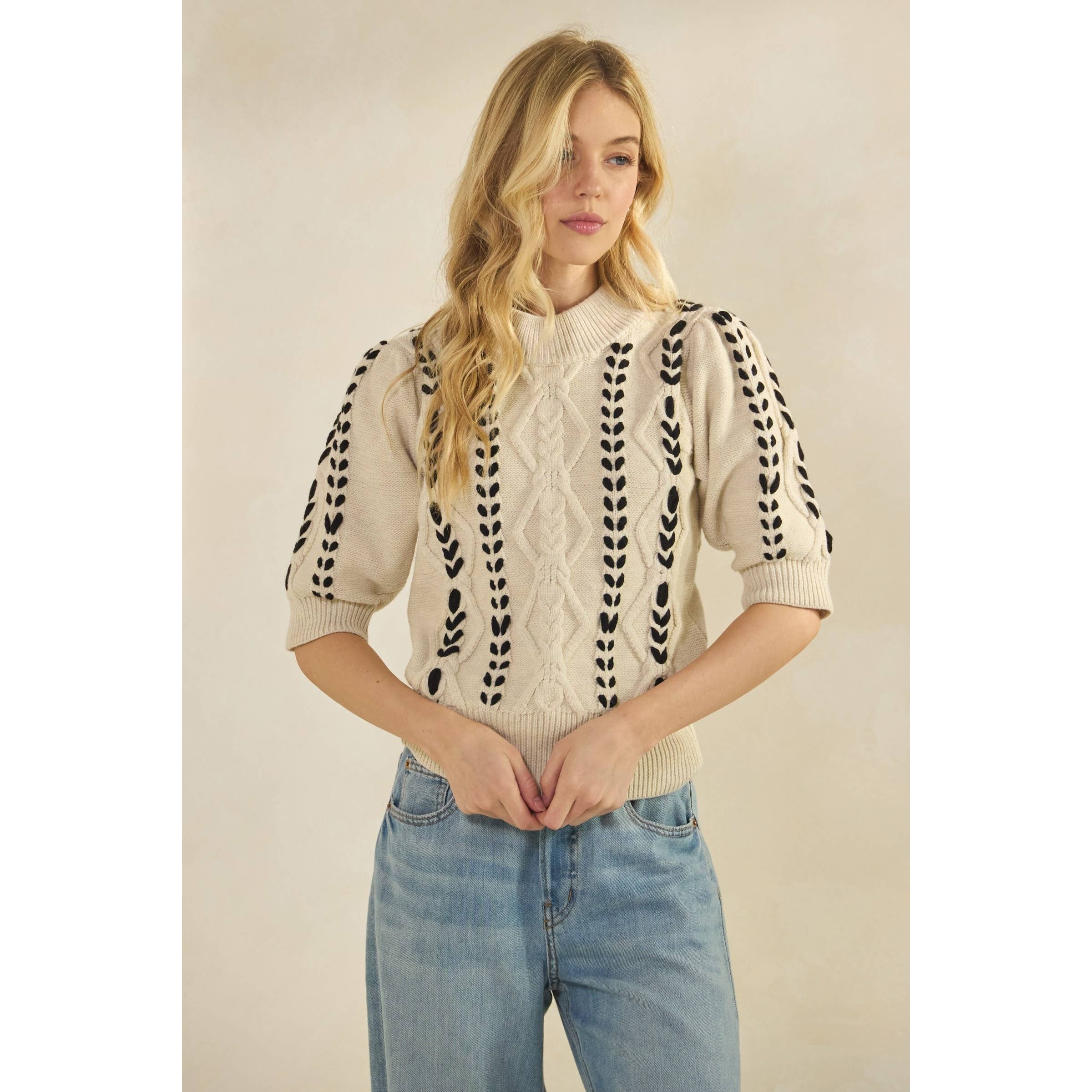 FLØDE Harper Strikket Sweater med Struktur for engroshandel på Faire3