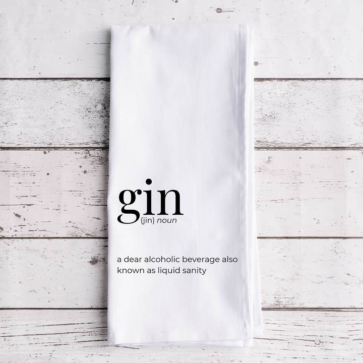 Serviette de bar Gin Definition pour la vente par Black Cat Bazaar
