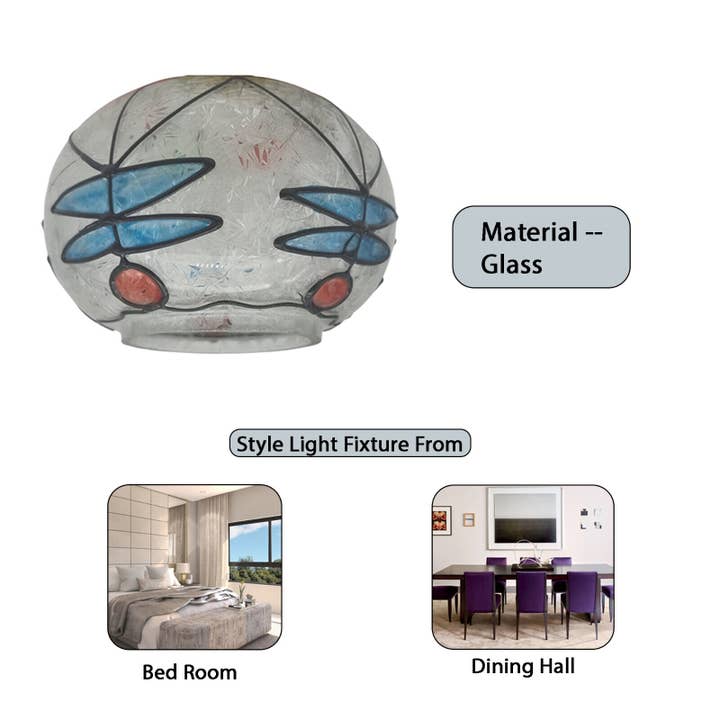 Ledsone - Wholesale Lamp Shade - Vintage Stained Glass Lampshade Traditional Easy Fit Ceiling18