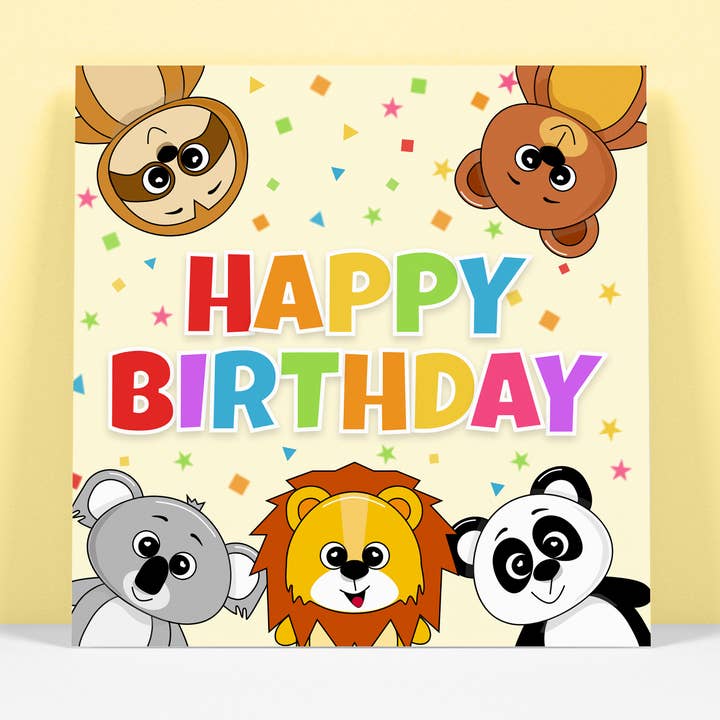 Happy Birthday - Baby Animal Birthday Card for wholesale by RoleyOleyMoley