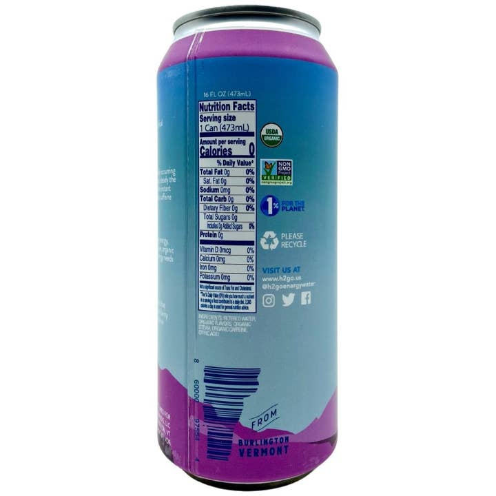 h2go Energy Water - Wholesale Sports/Energy Drink - Blackberry Mint Natural Energy Drinks for Weight Loss 12 Pk4