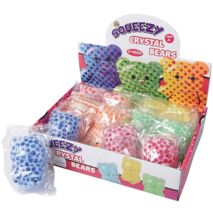 US Toy Company - Wholesale Squishy Toy - Kids & Baby - Squeezy Crystal Bear Toys 12-unit Display