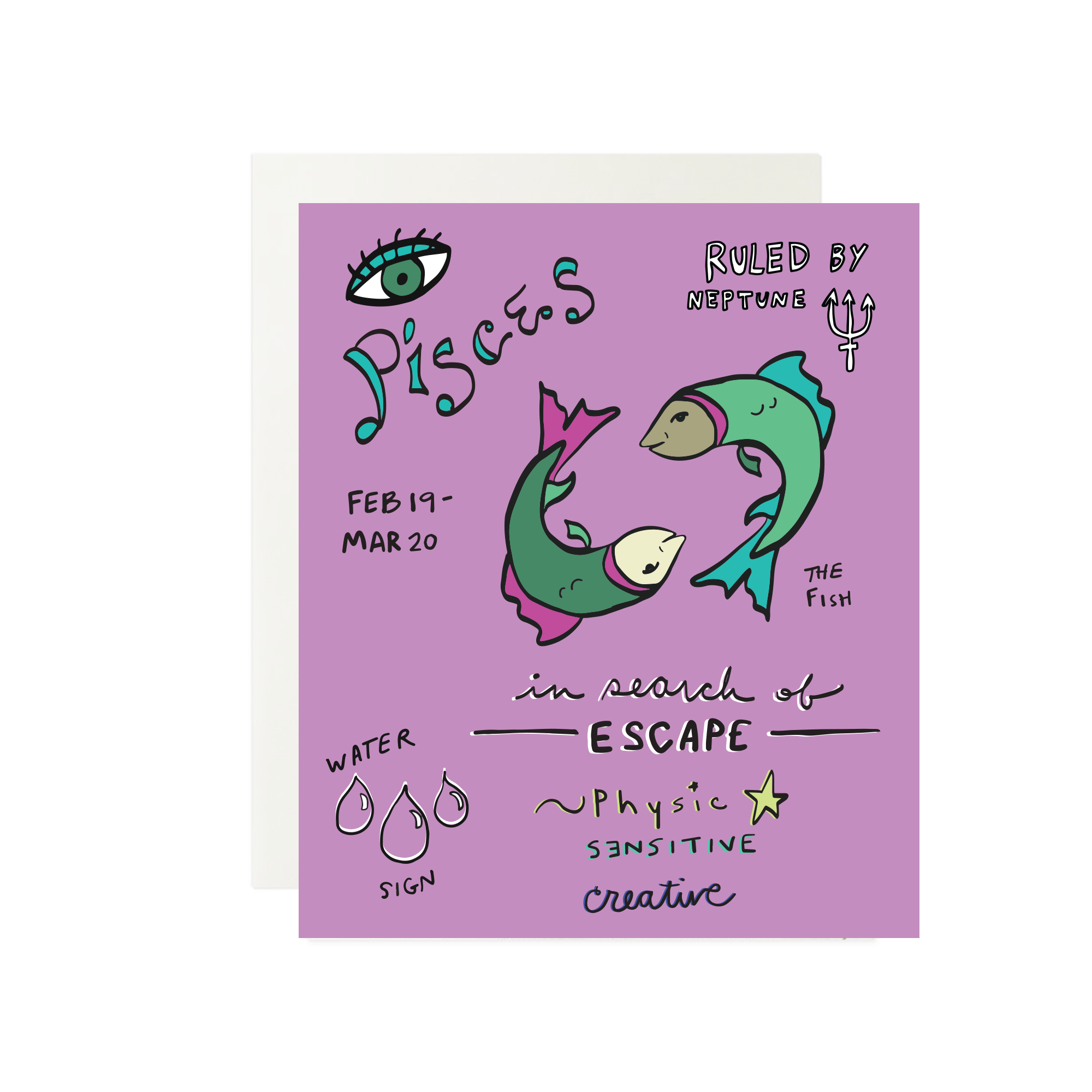 Infinite Spirit - Wholesale Everyday Greeting Card - Astrology Collection Pisces Card1