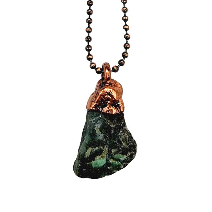 MergingMetals - Wholesale Pendant/Charm Necklace - Emerald in Matrix Necklace / Ball Chain2