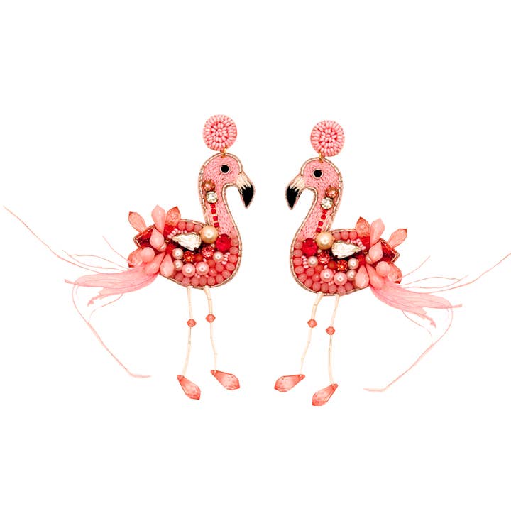 Flamingo Earrings for wholesale by VANI TRAPANI