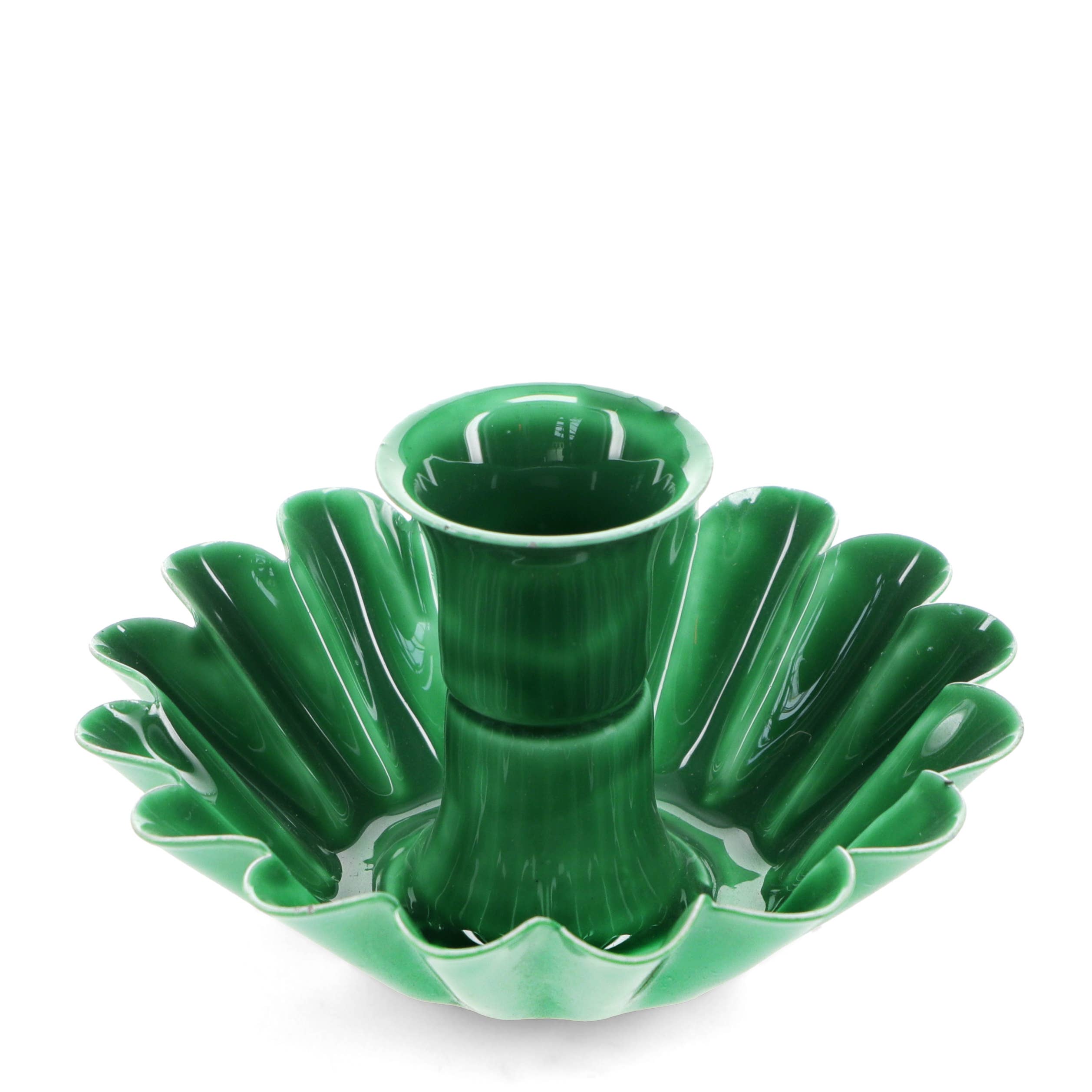 Rex B2B - UK – wholesale Candle holder – Enamel cupped flower candle holder - Dark green0