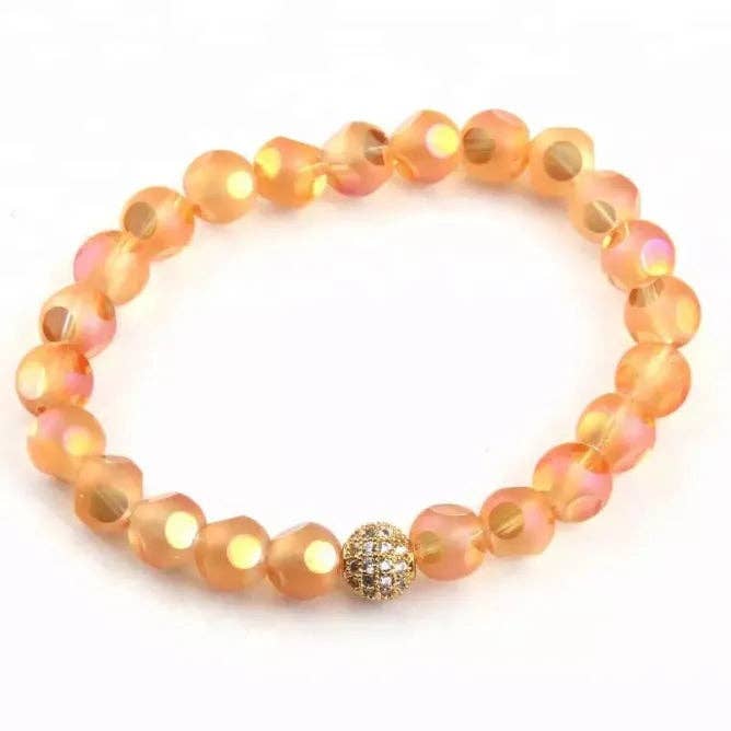 Stretch armband met glazen kralen voor wholesale door Pretty Pickie