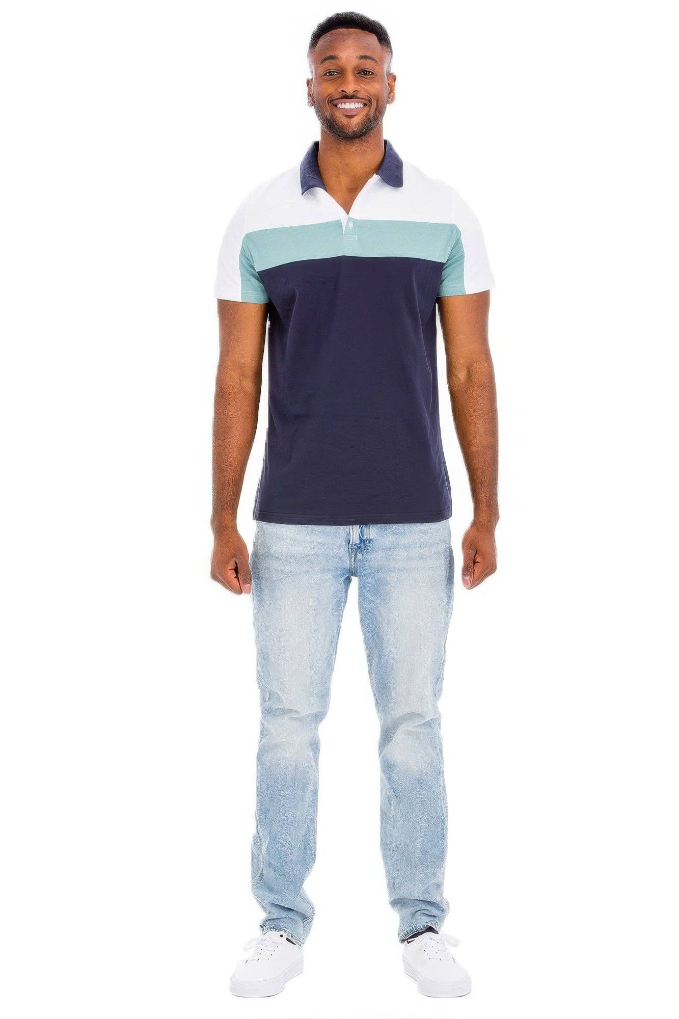 CC Wholesale Clothing - Wholesale Polo - Men's - Color Block Polo Short Sleeve6