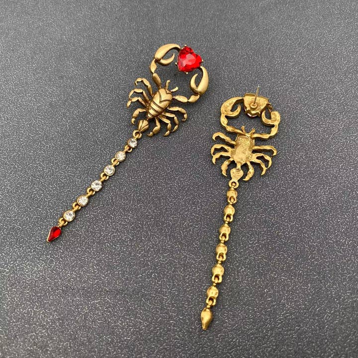 Mio Queena - Vente Boucles d'oreilles pendantes - Boucles d'oreilles vintage en strass scorpion