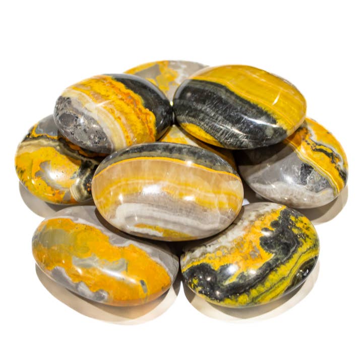 Quasar Gems USA - Wholesale Spiritual Stone/Crystal - Bumble Bee Jasper Pillows Palm Stone (Individual)2