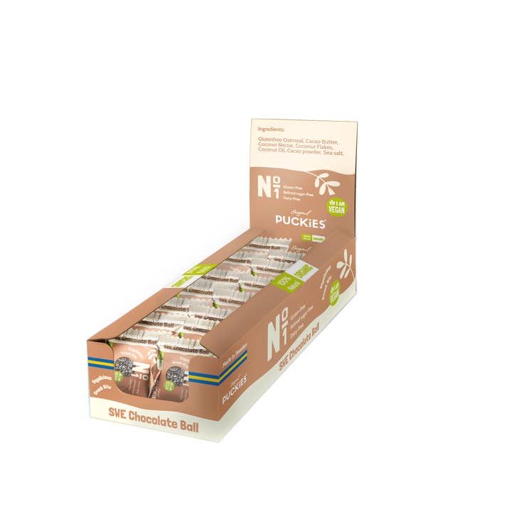 PUCKIES - Wholesale Snoepjes met chocolade - Puckies Snack Bites SWE Chocoladebol 14 x 30g1