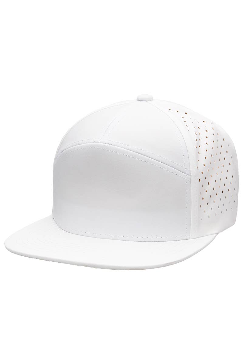Cap Zone - Wholesale Flat Brim Cap - Men's - 7 Panel Perforated Cotton Poly Blend Snapback22