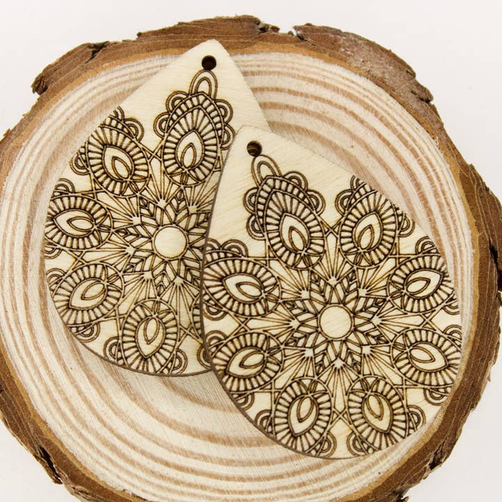 Mandala Ohrring Holz Blank für den Großhandel von PhilCo Forged