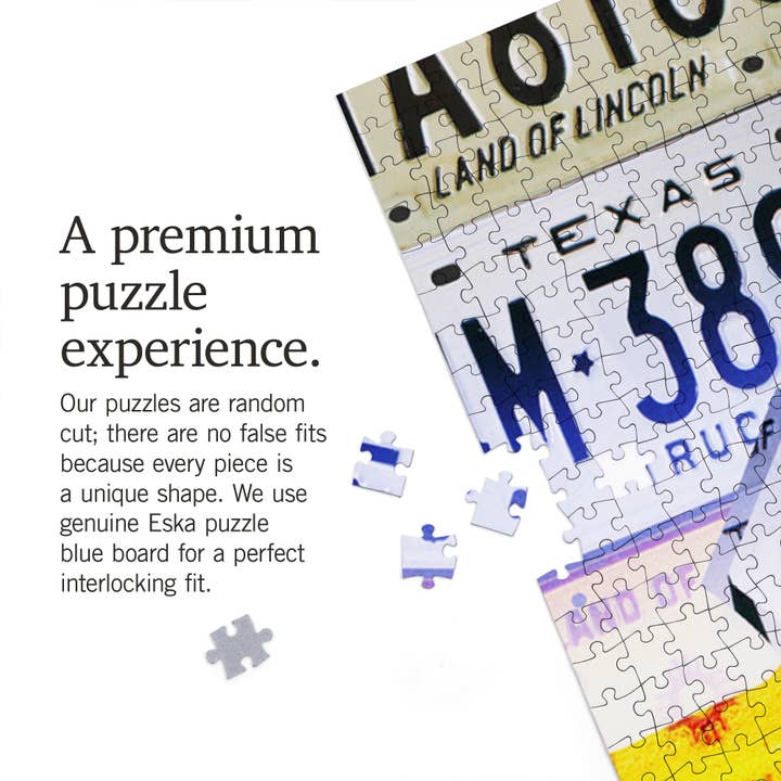 Lantern Press - Wholesale Puzzle – Adult - 1000 PIECE PUZZLE Oklahoma, Route 66 License Plates3