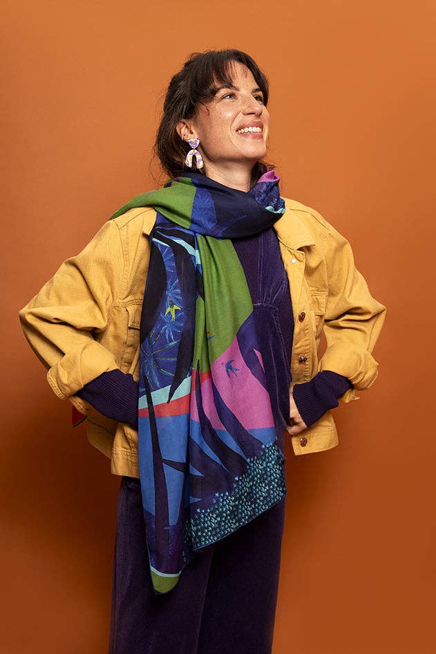 Bleu tango - Wholesale Scarf - Women's - Illustrated Scarf - The Jungle Book0