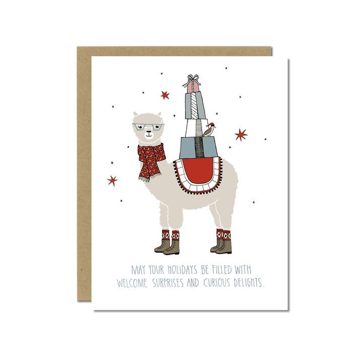 Carte de vacances en Alpaga pour la vente par Sloe Gin Fizz