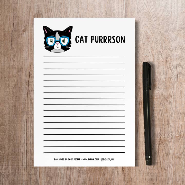 Rolig kattanteckningsblock | Cat Purrrson brevpapper för wholesale av SKP ink