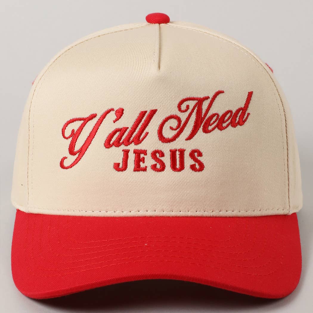Fashion City - Wholesale Trucker Hat - Unisex - Y'all Need Jesus Lettering Embroidered Trucker Hat37