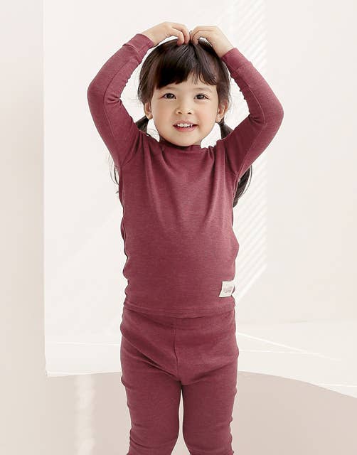 New Melange Red Long Sleeve PJs for wholesale on Faire2