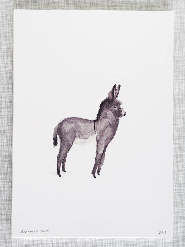 Donkey Animal Print A4 size for wholesale by Mary and the Locks