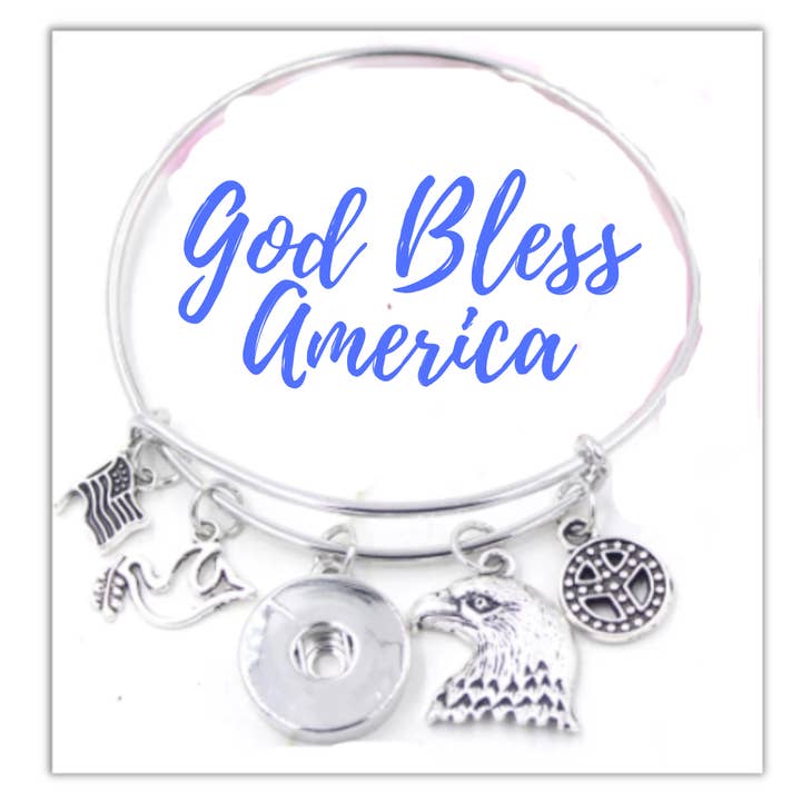 Bracelet - USA - Patriotic - Flag - Eagle - Fourth of July for wholesale by Say It in A Snap Jewelry