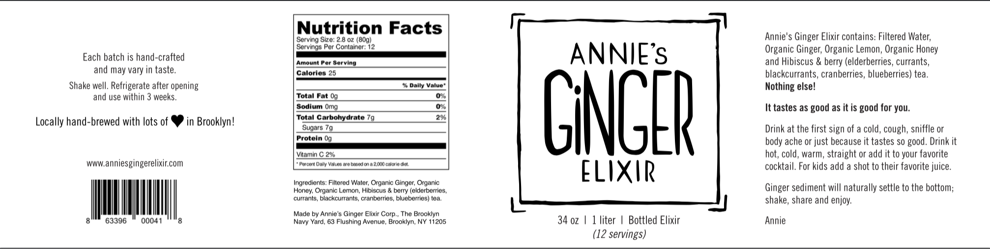 Annie's Ginger Elixir - Wholesale Elixir - Annie's Ginger Elixir 34oz/4pk - Health & Immunity Boost6