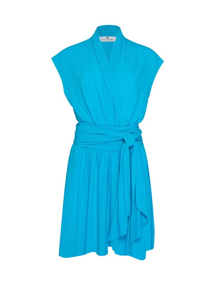 THE POINT DRESS SHORT - AQUA for wholesale on Faire0